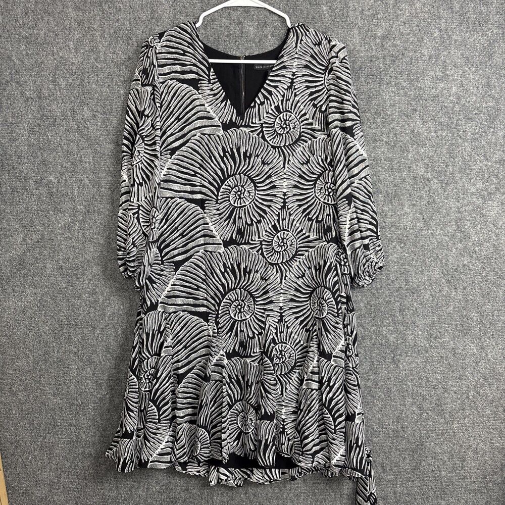 White House Black Market Seashell Godet Dress Womens Size 8 Resort Wear